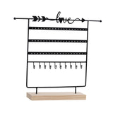 Maxbell Jewelry Earring Organizer Rack Decor Durable for Tabletop Dresser Necklace Black