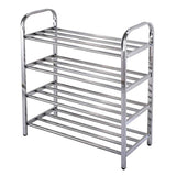 Maxbell 4 Tiers Stainless Steel Shoe Rack Organiser Storage Shelf 60 x 23 x 67cm