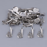 Max 30 Pieces Round Brooch Base Hair Clips Cabochon Blank Tray Brooch Pins 20mm