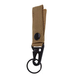 Maxbell Tactical Nylon Belt Metal Carabiner Hook Key Webbing Buckle Clip Khaki