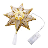 Maxbell 3D Christmas Tree Topper LED String Lights Home Ornament Indoor Lighted Star Warm Light 20x18cm