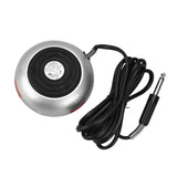 Maxbell Tattoo Foot Pedal Round Power Supply Switch Controller w/ Silicone Cord Silver