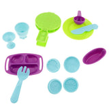 Maxbell 13 Pieces of Plastic 3D Dough Clay Plate Mold Tableware Set Kids Toy Gift