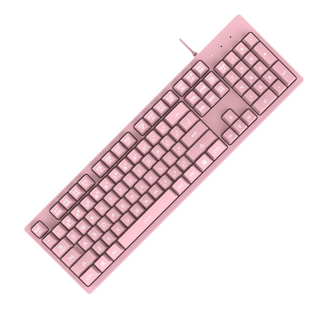 Max Maxb Mini Mechanical 104-Key Keyboard Glowing White Chicken Keypads for Computer