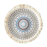 Maxbell Round Placemat 33cm Handmade Woven Tassel Boho Woven for Table Kitchen Decor Style D