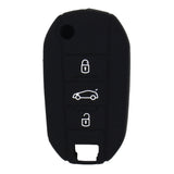 Maxbell Silicone Car Key Case Cover Fit for AUDI Folding Remote Key Fob Case Shell 3 Buttons Black