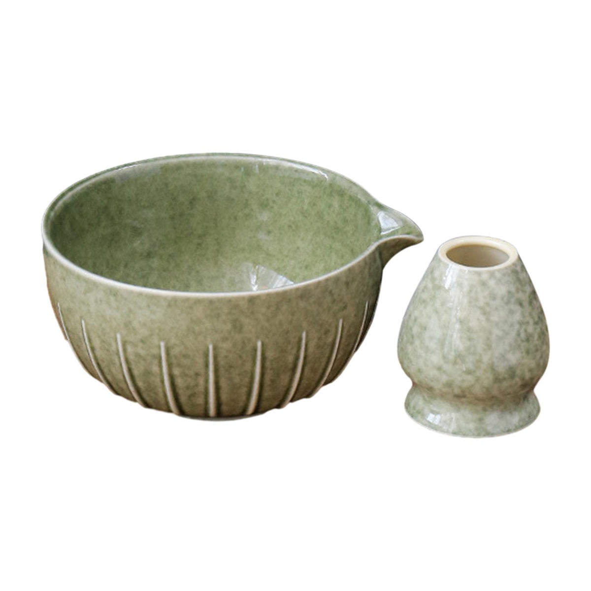 Maxbell Japanese Matcha Bowl and Whisk Holder Gift Tea Accessories for Matcha Powder Green