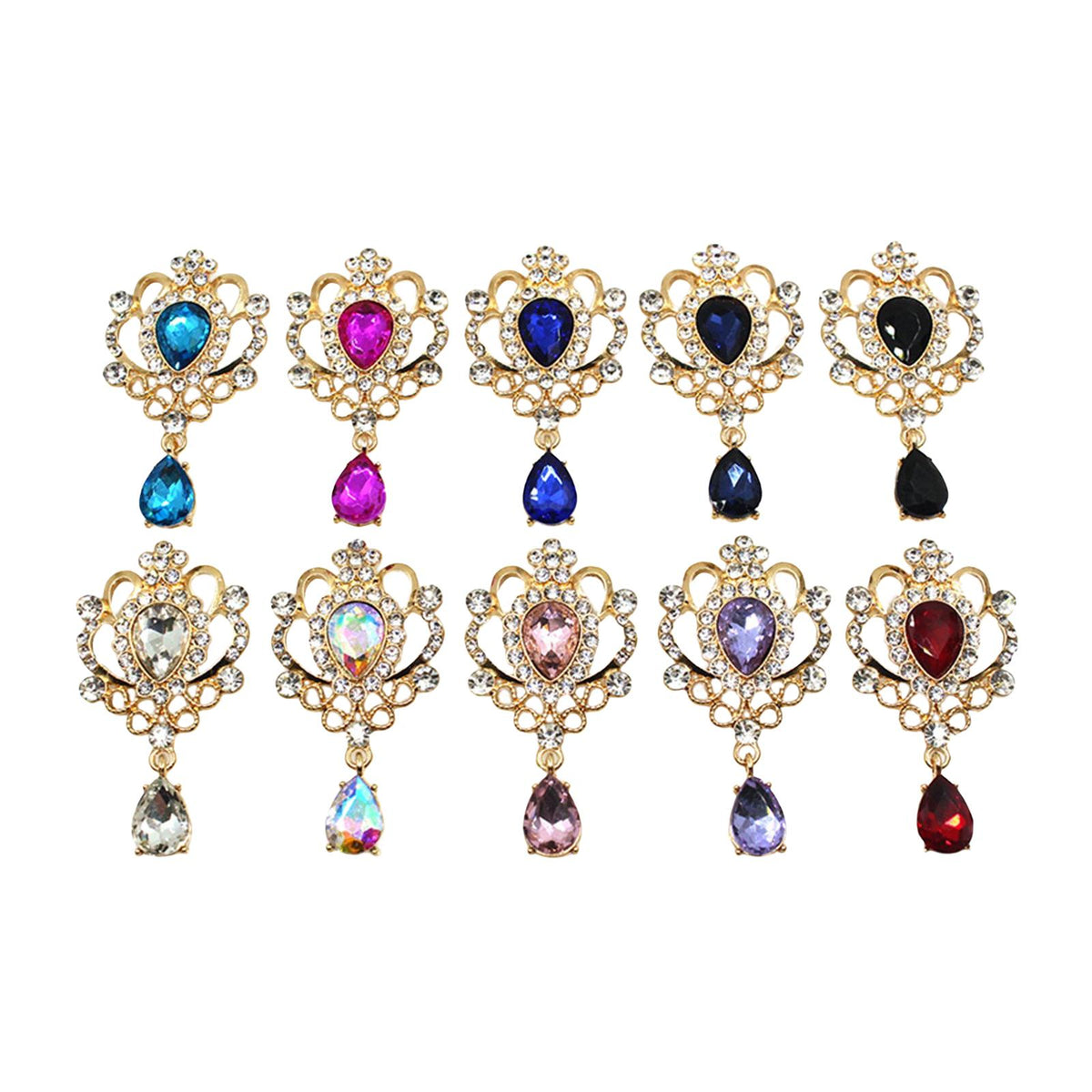 Maxbell 10Pcs Alloy Rhinestone Buttons Flat Back for Wedding Cardmaking Scrapbook
