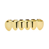 Max Grills Hip Hop Upper Lower 6 Teeth Caps Halloween Cosplay Golden Bottom