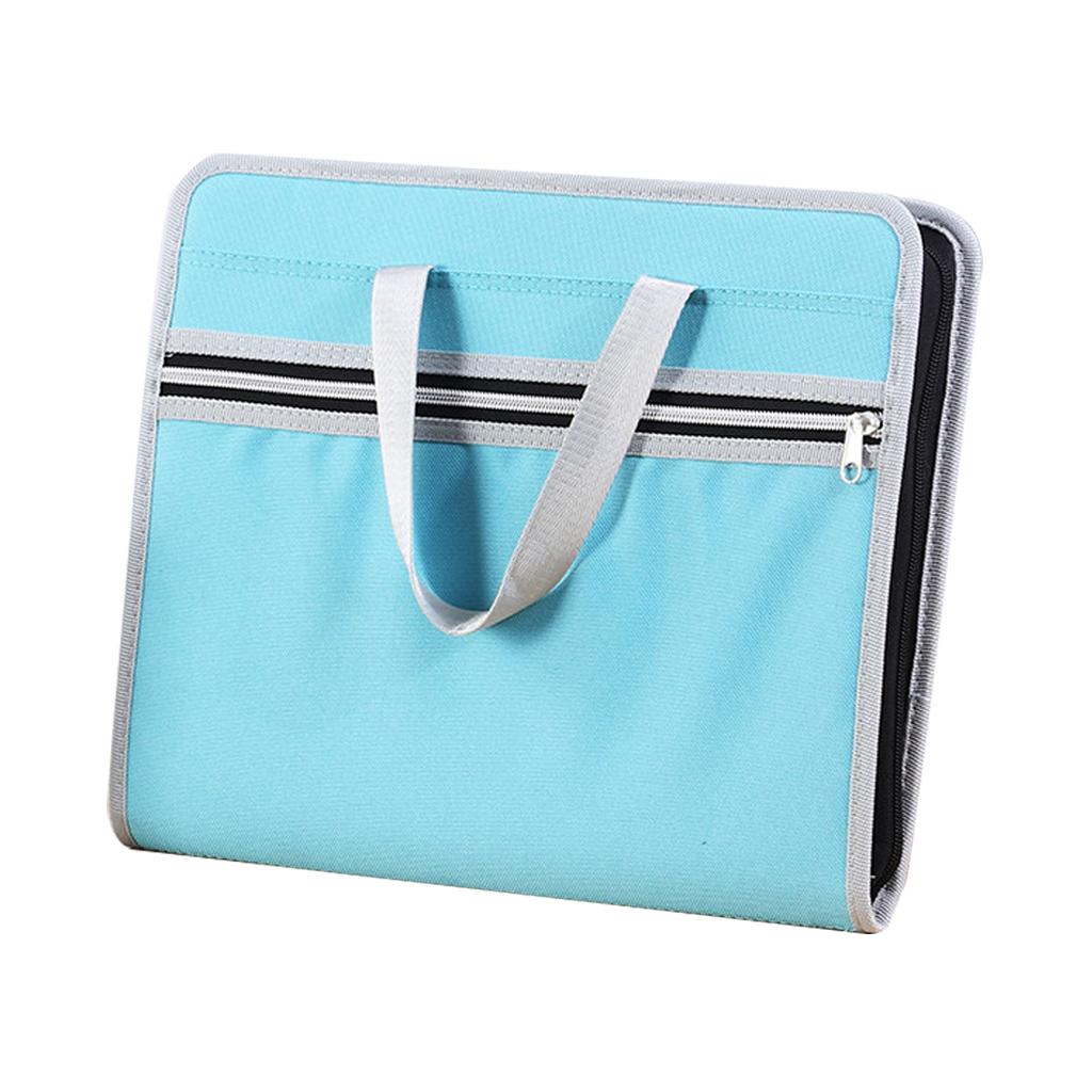 Maxbell A4 Size File Expanding Folder Organizer Storage Pockets Folder A Light Blue