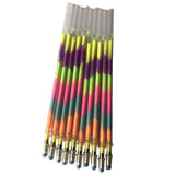 Maxbell 1 pack 0.8mm Colorful Glitter Ink Gel Pen Refills  10pcs rainbow color