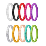 Maxbell 10Pcs 3mm Wide Flexible Rubber Silicone Wedding Finger Ring Band US Size 9