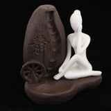 Max Maxb Ceramic Backflow Yoga Girl Incense Burner Home Yoga Room Study Decoration E