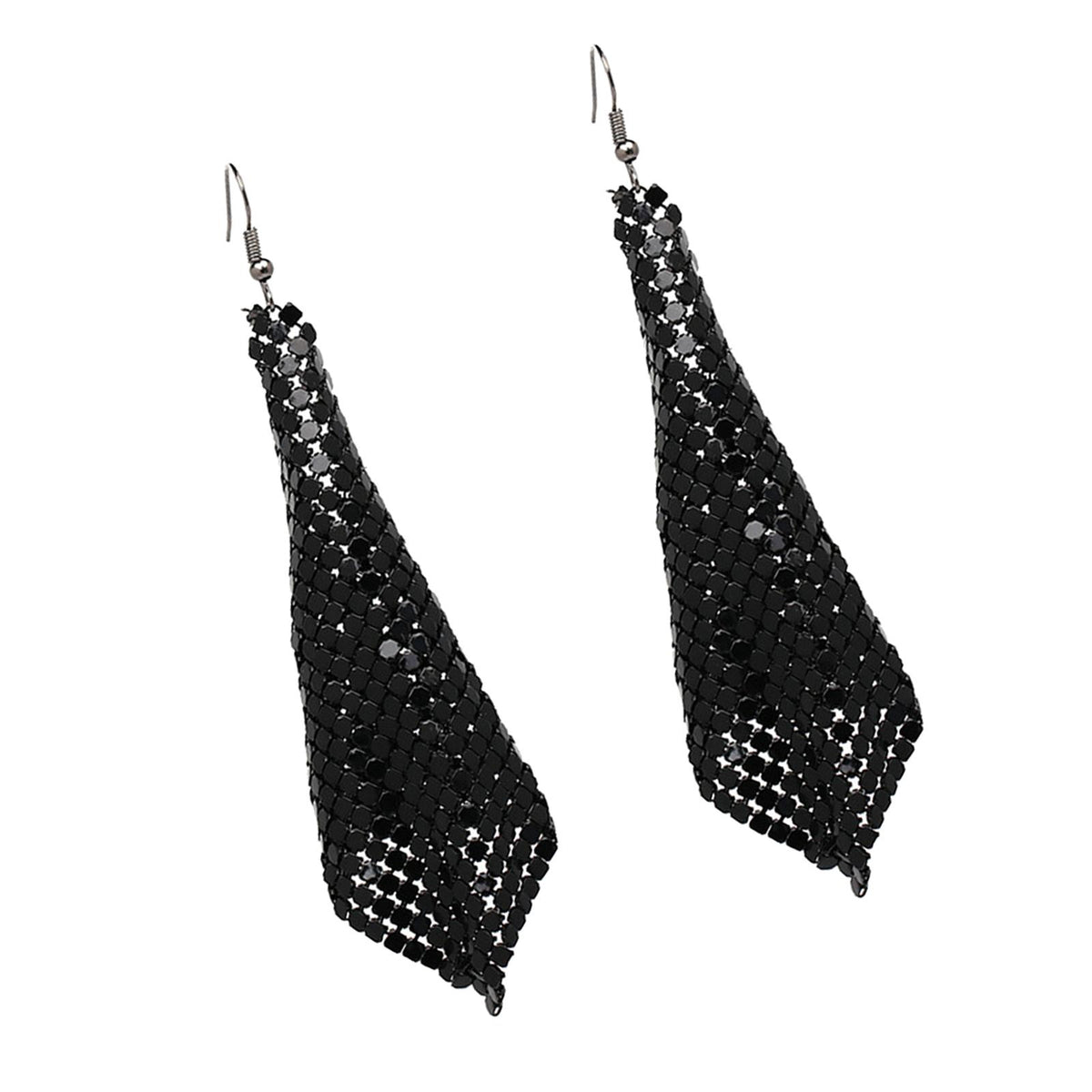 Maxbell Long Tassels Dangle Earrings Large Bohemia Party Earrings for Ladies Bride Black