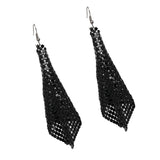 Maxbell Long Tassels Dangle Earrings Large Bohemia Party Earrings for Ladies Bride Black
