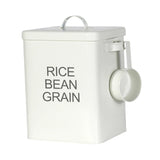Maxbell Flour Storage Bucket and Measuring Scoop Rice Bucket for beans Cereal White