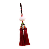 Maxbell Car Rearview Mirror Charm Pendant Feng Shui Decor Rear View Mirror Pendant Dark red