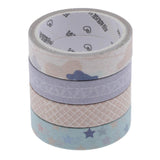 Max Maxb 4 Rolls Decorative Washi Masking Tape Adhesive Paper Sticker 10mm/5 meter F