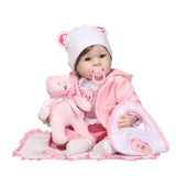 Max Lifelike 22inch Newborn Baby Doll Realistic Toddler Doll Pink Clothes Set