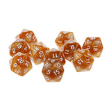 Maxbell Pack of 10pcs Pearl Coffee D20 Twenty Sided Game Dice D&D TRPG Games Party Supplies
