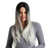 Maxbell 26 inch Women Long Wavy Middle Part Heat Safe Synthetic Daily Cosplay Wig 01