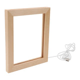 Maxbell LED Photo Frame Display Decoration Wood Picture Frame for Desk Bedroom Home 23cmx17cm