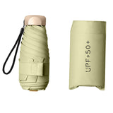Maxbell Mini Sun Protection Umbrella with Case for Men and Women Sturdy Car Umbrella Light Green