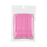 Maxbell 100 Pieces Micro Applicator Brushes for Eyelashes Mascara Makeup Application Pink Medium