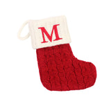 Maxbell Maxbell Christmas Stocking Knit Sock Christmas Alphabet Knitting Socks for Ornament M