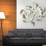 Maxbell Resin Wall Decoration Ornament for Home Background Decor Beige Lotus Leaf M