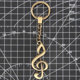 Max Retro Bronze Music Symbol Keychain Pendant Key Chain Car Key Ring Bag Purse