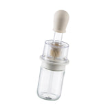 Maxbell Glass Olive Oil Bottle with Brush Measuring Oil Dispenser Bottle for Pancake White