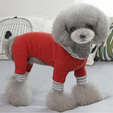 Maxbell Pet Clothes Warm Autumn Winter Solid Color Cat Dog Bottoming Shirt S Red