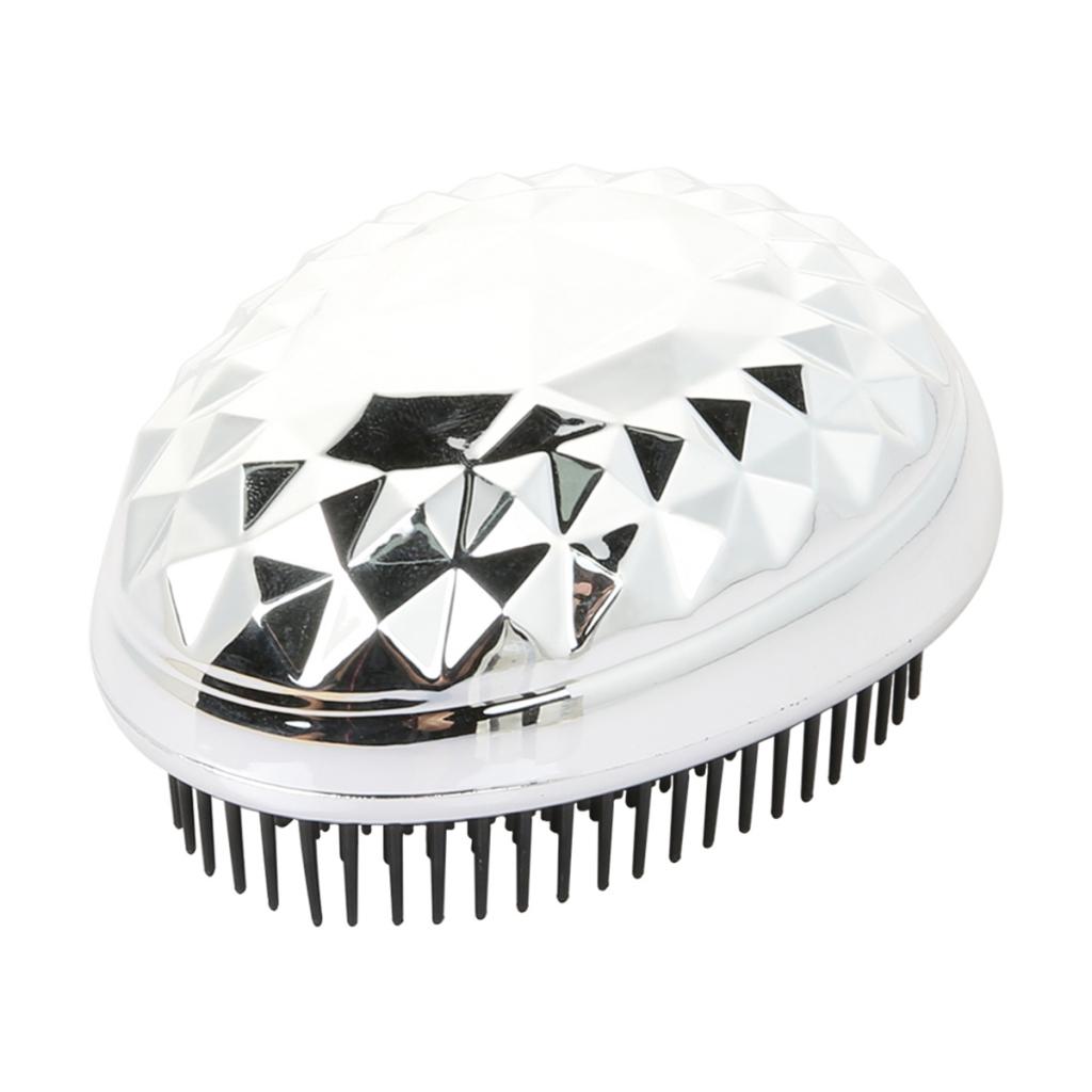 Maxbell Soft Pins Wet Dry Detangling Hairbrush Anti-static Comb for Women Silver
