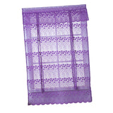 Max Tie-Up Shade Lace Voile Curtain Cafe Net Curtains for Kitchen Purple_S