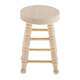 Maxbell 1:12 Dollhouse Miniature Furniture Wood Round Stool Barstool Footstool
