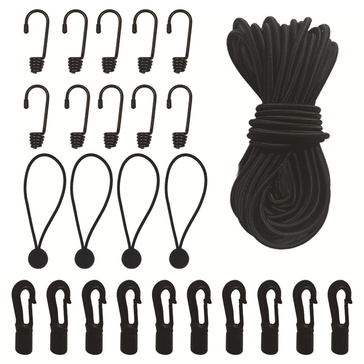 Maxbell Elastic Bungee Shock Cord with Hooks Kayak Bungee Kit for Camping Boat Canoe