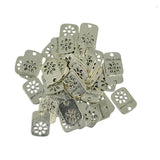 Maxbell 50pcs Handmade Hollow Daisy Flower Rectangle Label DIY Charms Pendant