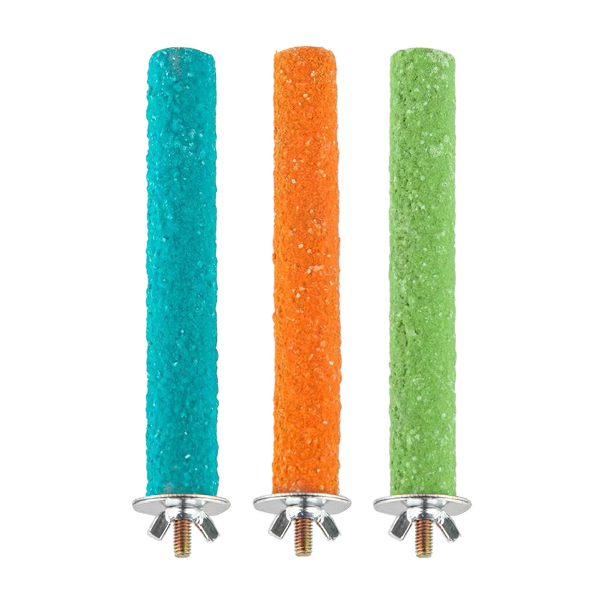 Maxbell 3Pcs Cage Branch Perches Foot Toy Parrot Perch for Conures Parakeets Budgies 18cmx1.5cm