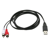 Max USB A Male Plug To 2 RCA Female AV Cable Adapter TV Television Cable 1.5m