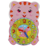 Maxbell Kids Wooden Cartoon Digital Clock Animal Puzzle Early Learning Toy Tiger