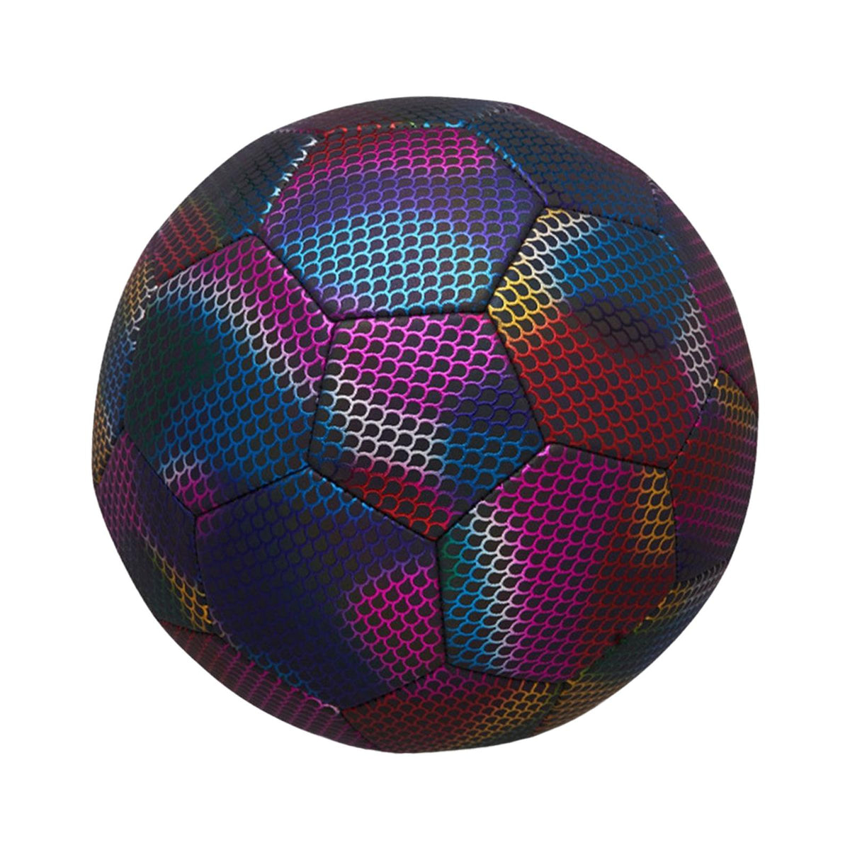 Maxbell Glowing Reflective Soccer Ball Durable PU for Competition Training Child Water Droplet Size 5
