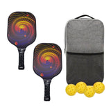 Maxbell Pickleball Paddles Set of 2 Indoor Outdoor Pickleballs Balls for Adults Kids Swirl Pattern