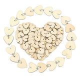 Maxbell 100 Natural Cutouts Wood Heart Shapes DIY Craft Wooden Embellishment 30mm