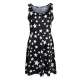 Maxbell Women's Casual Dress Sleeveless Floral Flare Beach Sundress XL Star
