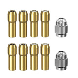 Maxbell 10 Pieces 4485 Brass Collet Set Full Metal Nut Rotary Tool Parts Replacement