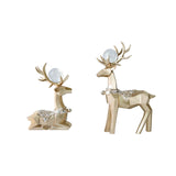 Maxbell Modern Reindeer Figurines Ornaments Deer Statues for Home Table Decor Geometric Aureate