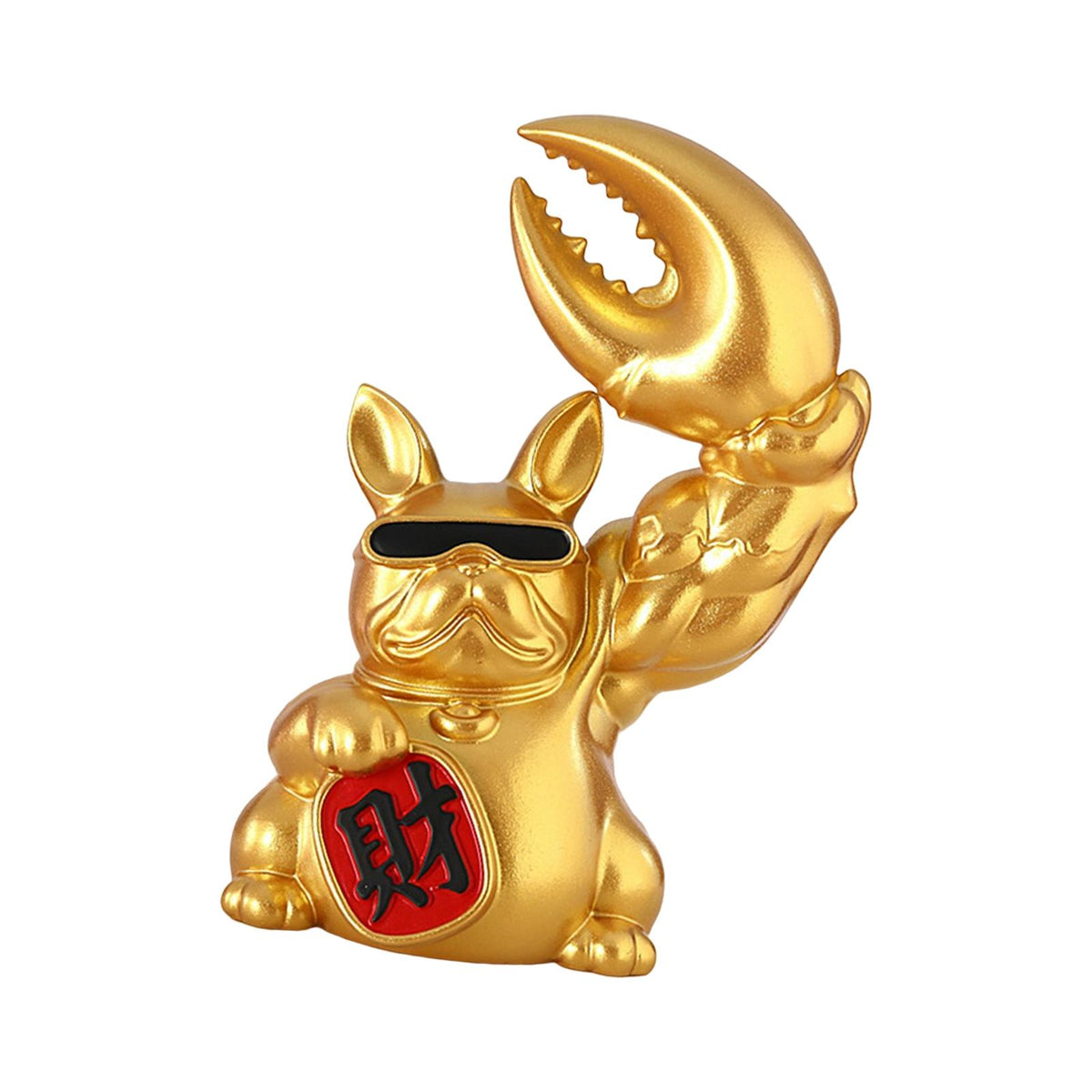 Maxbell Creative Big Arm Lucky Dog Figurine Resin Statue Crafts Decoration Desk Gold