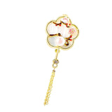 Maxbell Chic Brooch Pin Metal Durable with Tassel Brooches for Girls Boys Lapel Gift Plum
