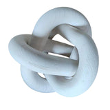 Maxbell Boho Wood Chain Link Knot Sculpture Crafts Party Cabinet Living Room White